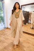 Ivory Embroidered Kaftan Co-Ord Set