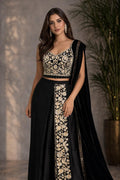 Black Embroidered Lehenga Set with Dupatta