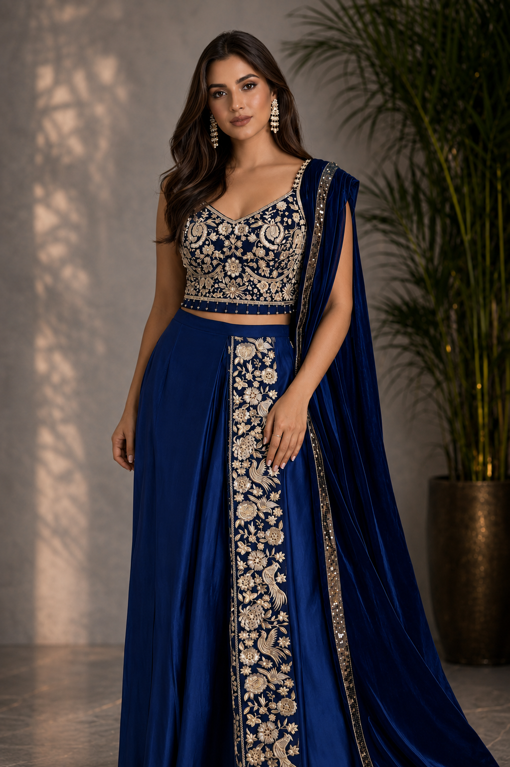 Black Embroidered Lehenga Set with Dupatta
