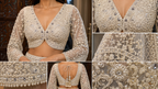 Silver Grey Embroidered Bridal Lehenga Set