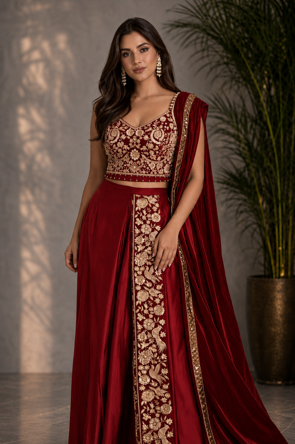 Black Embroidered Lehenga Set with Dupatta