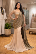 Champagne Beige Embellished Lehenga Set with Dupatta