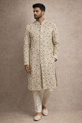 Ivory Floral Embroidered Men's Sherwani