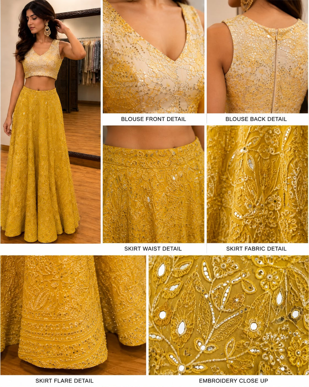 Mustard Yellow Embroidered Sharara Set with Sleeveless Blouse