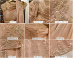 Champagne Sequin Pre-Draped Saree