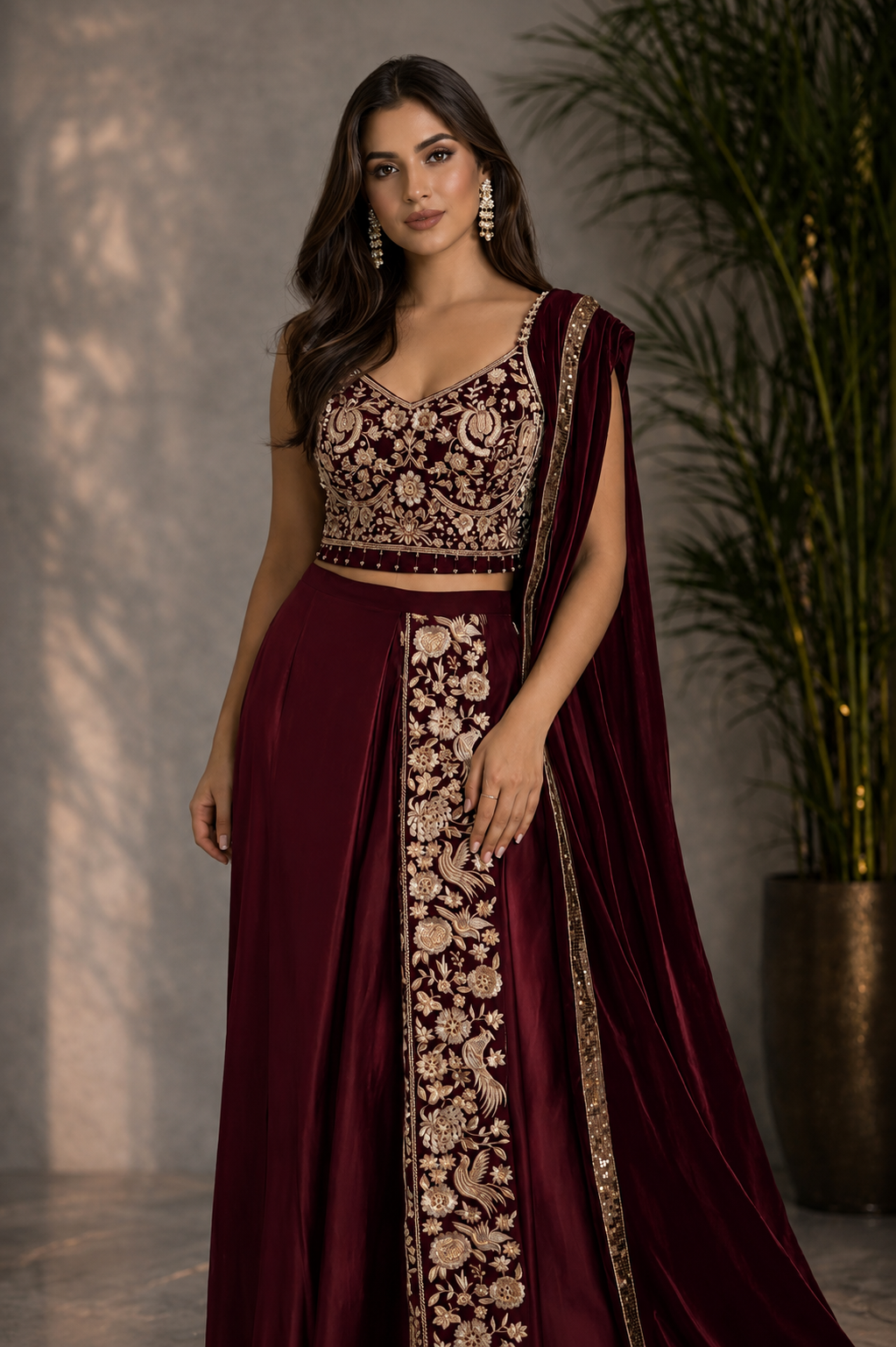 Black Embroidered Lehenga Set with Dupatta